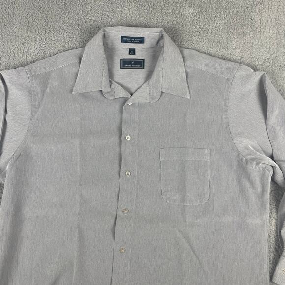 Daniel Hechter Men's 17.5-32/33 Blue 100% Polyester Long Sleeve Button Up Shirt - Picture 2 of 16